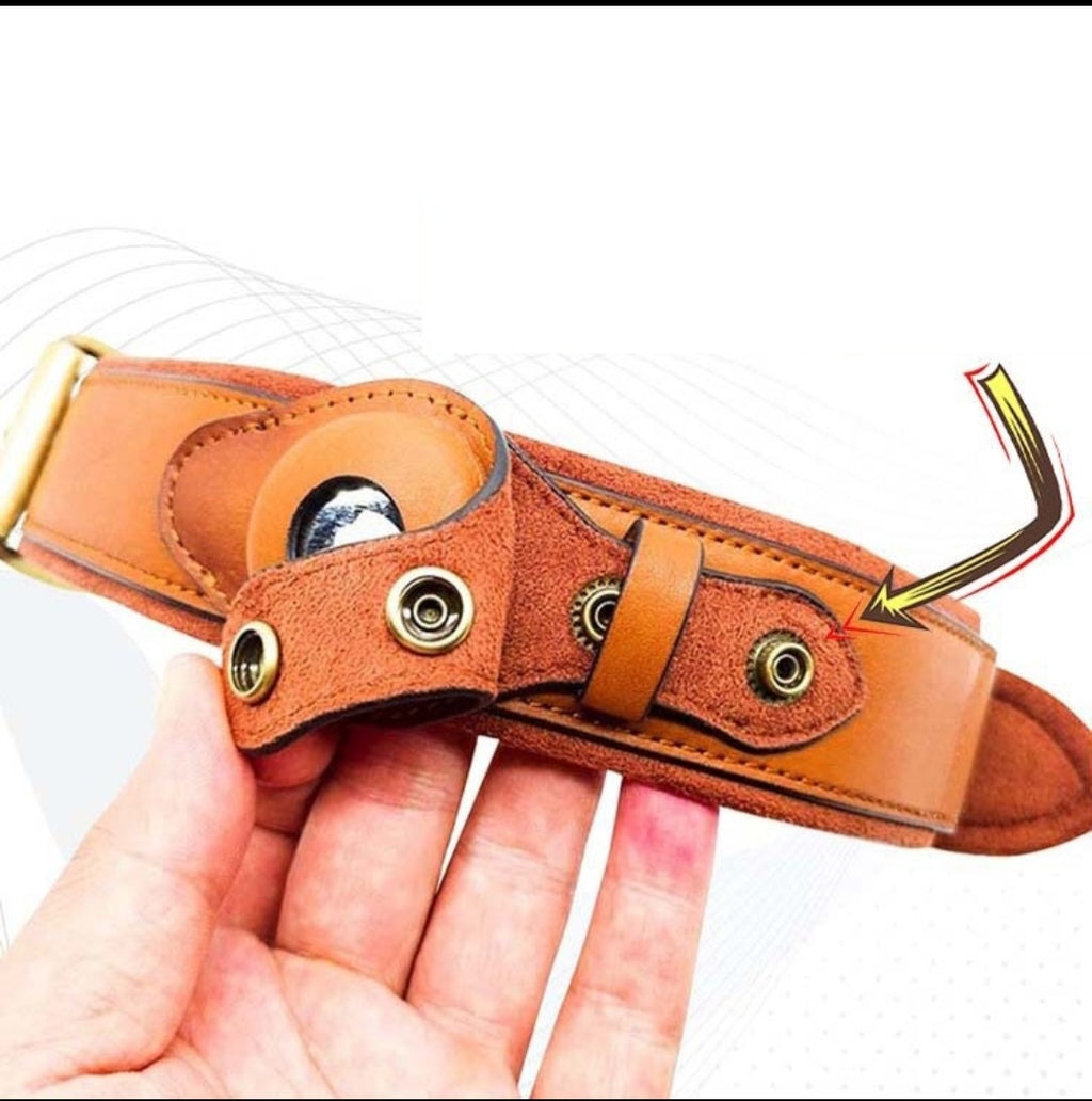 Leather AirTag Dog Collar